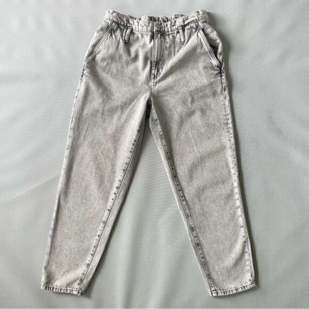 MNG Denim Jeans Gray Acid Light Wash Tapered Denim Women’s Size 6